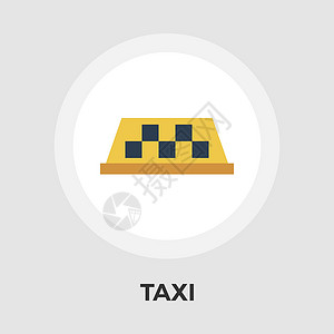 出租车矢量平面 ico插图按钮服务黄色背景图片