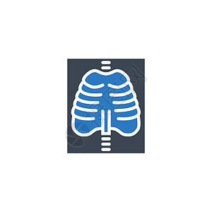 肋骨标志射线相关矢量字形图标解剖学诊所蓝色肋骨情况插图药品医院病人网络设计图片