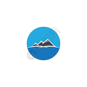 雪岭雄风山区标志滑雪爬坡商业运动远足标签顶峰插图旅游旅行插画