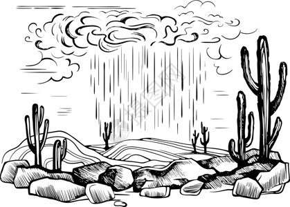 西南亚利桑那沙漠暴雨设计图片