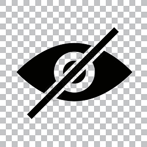 眼睛黑色隐藏图标 特写显示的图标 隐形图标 用于隐藏密码和其他信息的眼睛图标设计图片