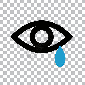 透明眼泪素材眼睛图标 有眼泪 矢量 背景透明插画