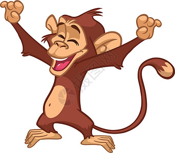 歌声与微笑有趣的猴子歌声矢量说明插画