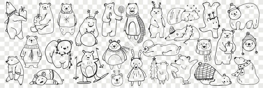 极地动物极地和泰迪熊涂面设计图片