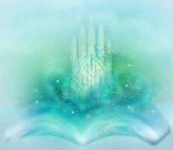 传说中的神奇世界 从书中诞生的童话城堡寓言插图石头建筑学堡垒王国紫色魔法建筑艺术背景图片