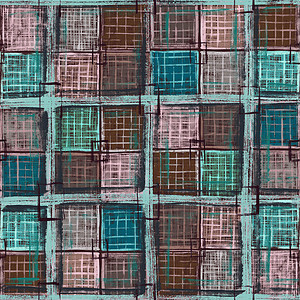 无缝模式 窗子形式的简易笼子艺术网格衣服细胞创造力打印刷子织物装饰品插图背景图片