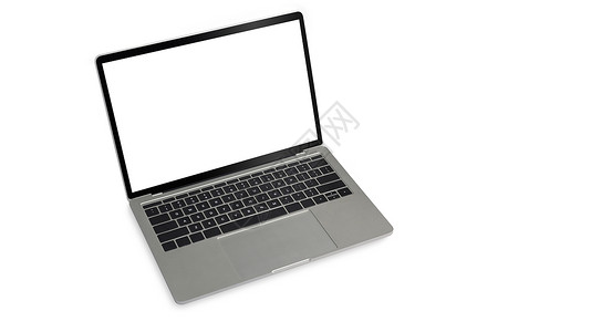 样机笔记本电脑与空白屏幕隔离在白色背景 图形显示蒙太奇的空显示背景图片