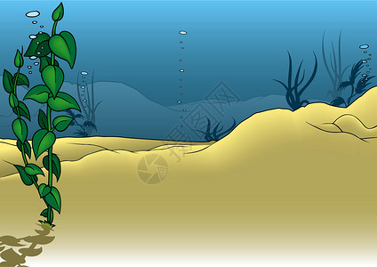 桑迪海底带水厂插画