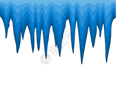 水制边框矢量冰柱边框 用于设计设计的冰盖孤立模板插画