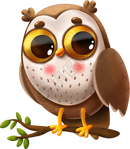 大树冠桉树有趣的卡通猫头鹰 大眼睛和字母字母孩子卡通片教育语言眼睛吉祥物动物英语动物园学习插画