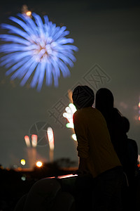 Tamagami烟花节的烟花2018年夜空夫妻节日汇演人造诗照明夜景大会活动观众背景