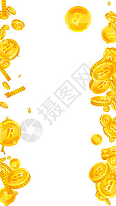 泰铢硬币掉落 华丽散落的泰铢硬币 泰国钱 令人陶醉的头奖 财富或成功的概念 矢量图背景图片