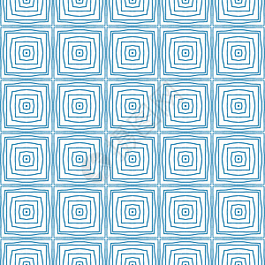 漫天皆白几何无缝模式 蓝色对称墙纸游泳衣正方形织物手绘钻石绘画三角形棋盘艺术品背景