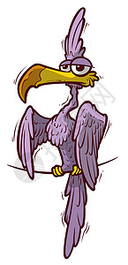 可爱的漫画有趣的紫色鹦鹉背景图片