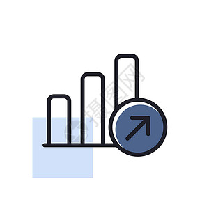 增长图大纲图标 财务标志商业预报进步插图统计利润报告图表成功营销背景图片