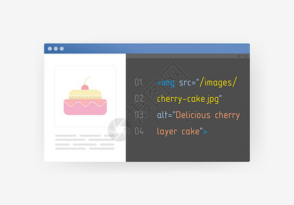 网站搜索图像 Alt 标签和标题文本概念 SEO 优化图像以在搜索引擎中进行更好的排序插画