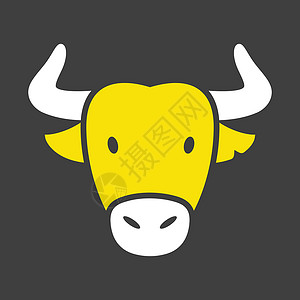 西班牙公牛水牛图标 动物头矢量黑色荒野红色黄色哺乳动物农场字形斗牛士斗牛野牛黄色的高清图片素材