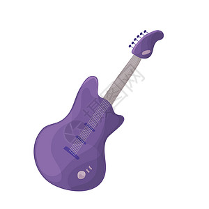 吉他卡通Violet 电吉他图标 紫罗兰电子吉他矢量图标的卡通背景