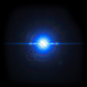 蓝光爆裂黑色背景的蓝光镜头照明弹魔法镜片宇宙插图闪光太阳耀斑光束辉光相机背景