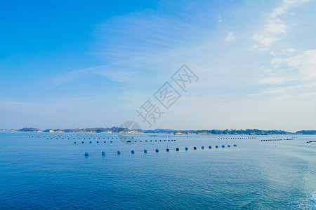 Matsushima日本三视图 从观光船出发好天气蓝天土地海洋背景