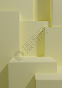 柔和 浅色 柑橘黄色 3D 渲染产品展示墙纸 带讲台或在简单 最小 抽象 几何产品摄影背景上站在一两个奢侈品之前背景图片