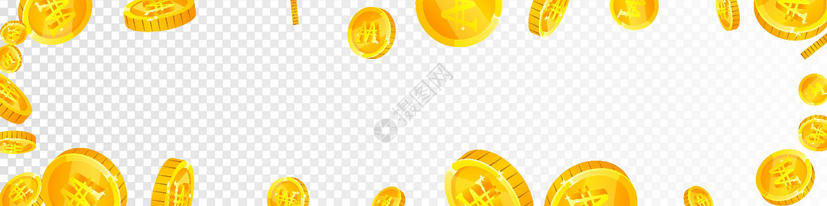 立起来的金币朝鲜人赢得的硬币落了下来 而WON又分散了起来 韩国货币 大奖 财富或成功的概念 矢量说明插画