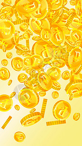 俄罗斯卢布硬币掉落 相当分散的卢布硬币 俄罗斯的钱 戏剧性的头奖 财富或成功的概念 矢量图背景图片
