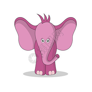 可爱粉红大象矢量说明图片素材