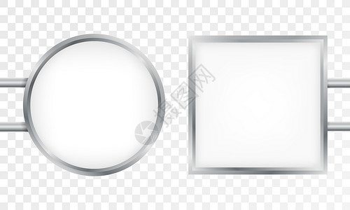 圆形灯箱圆形标志板在灰色背景上模拟孤立的空格 圆形灯光盒有空白的设计空间圆圈盘子商业店铺俱乐部横幅展示金属框架盒子设计图片