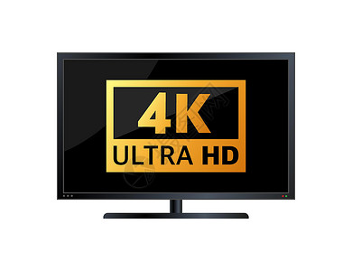 4K电视视频4k 超长 2k 夸德 1080整齐和720千分维屏幕标签四驱标识插图展示监视器徽章金子电脑插画