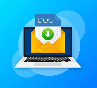 Doc 文件图标 电子表格文档类型 现代平面设计图形插图 矢量 Doc 图标下载按钮网络格式电脑操作互联网办公室数据界面设计图片