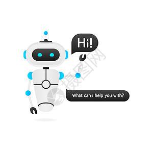 Chatbot 图标概念 聊天bot或Shadbot 网站或移动应用程序的机器人虚拟协助 矢量插图界面互联网信使标识短信演讲技术背景图片