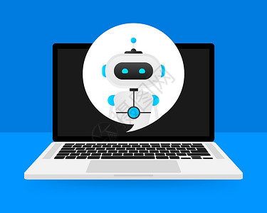 BotChatbot 图标概念 聊天bot或Shadbot 网站或移动应用程序的机器人虚拟协助 矢量插图互联网讲话气泡演讲社会网络用户插画