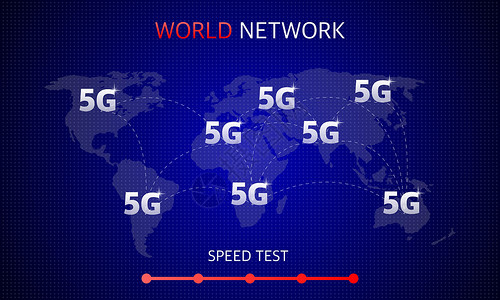 5G芯片素材使用5g的平面图标用于网络设计 现代技术 矢量插图热点天线指标电讯细胞芯片互联网模拟数据全息插画