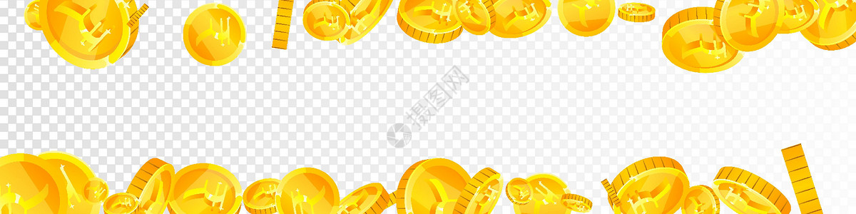 印度卢比硬币掉落 美丽散落的 INR 硬币 印度的钱 完美的头奖 财富或成功的概念 矢量图背景图片