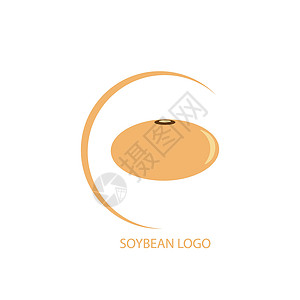 Soybean 图标徽标标识矢量插图植物食品粮食墙纸农业营养蔬菜健康坡度背景图片