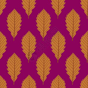 秋叶无缝无缝模式矢量简单叶装饰墙纸植物季节装饰品纺织品树叶艺术织物插图背景图片