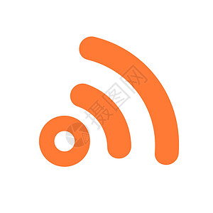 橙色无线电图标 Wi-Fi和RSS的通信图标高清图片