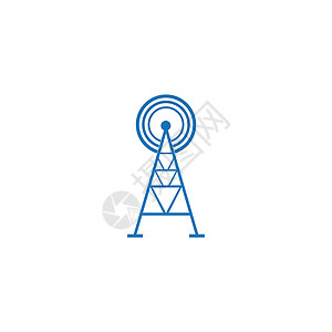 雷达标志信号塔标志矢量电视技术网络商业收音机雷达插图上网天线细胞插画