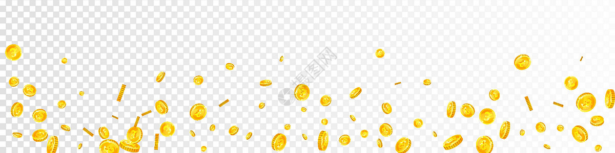 落下的金币英镑硬币落下 迷人的零散英镑硬币 英国的钱 最佳头奖 财富或成功概念 矢量图插画