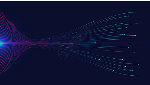 在深蓝色背景上分离的抽象动态波箭头线Name背景图片