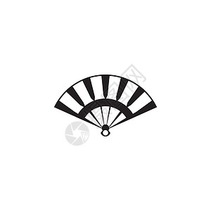 手风扇或传统风扇图标优雅冷却海洋扇子贝类插图空气折叠扇贝纪念品背景图片