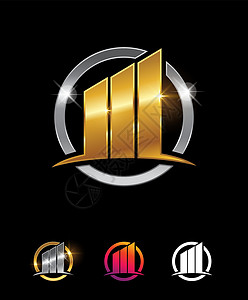 黄金商业金融业奖金公司Logo身份极简装饰品插图营销金融品牌金子水波海浪背景图片