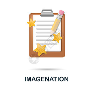 核心价值观设计3d 中的想象力图标 核心价值观系列中的彩色插图 用于网页设计 信息图表等的 3d 卡通想象力图标插画