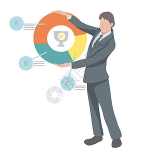 商务人员 介绍圆形图表图矢量图 业务概念和企业概念背景图片