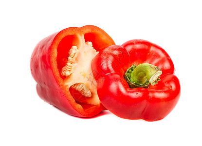 绿色切段辣椒切红胡椒白色种子蔬菜红色辣椒绿色营养食物团体背景