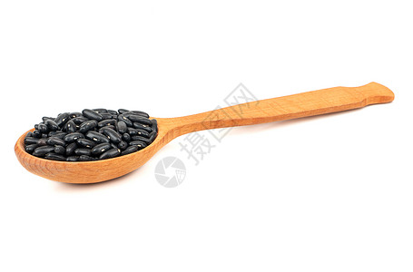 勺子黑豆烹饪木头食物植物饮食农业粮食豆类营养豆子高清图片