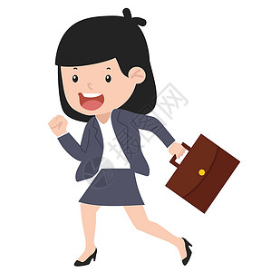 女款包有公事包的女商务人士跑得很快设计图片