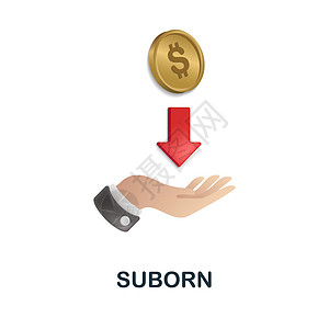 在 3d 中的 Suborn 图标 来自腐败收藏的彩色插图 用于网页设计 模板 信息图表等的创意 Suborn 图标背景图片