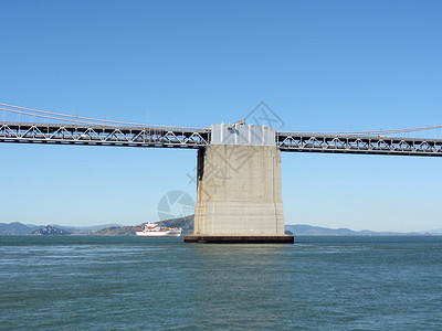 Bay桥旧金山市中心一侧的Bay桥高清图片